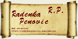 Radenka Penović vizit kartica